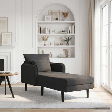 vidaXL Μεγάλο ανάκλιντρο Σκούρο Γκρι Μπουκλέ 84x173x86cm