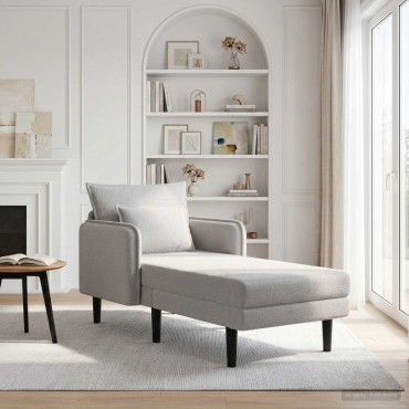vidaXL Μεγάλο ανάκλιντρο Ανοιχτό γκρι Μπουκλέ 84x173x86cm