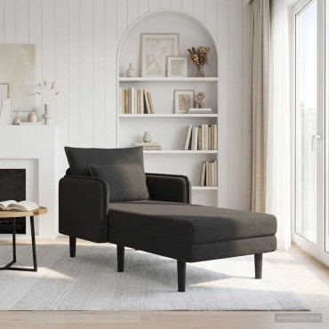 vidaXL Μεγάλο ανάκλιντρο Μαύρο Μπουκλέ 84x173x86cm