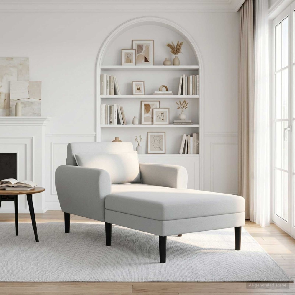 vidaXL Ανάκλιντρο Ανοιχτό γκρι Ανάγλυφο βελούδο 94x168x83cm 1 τεμ.
