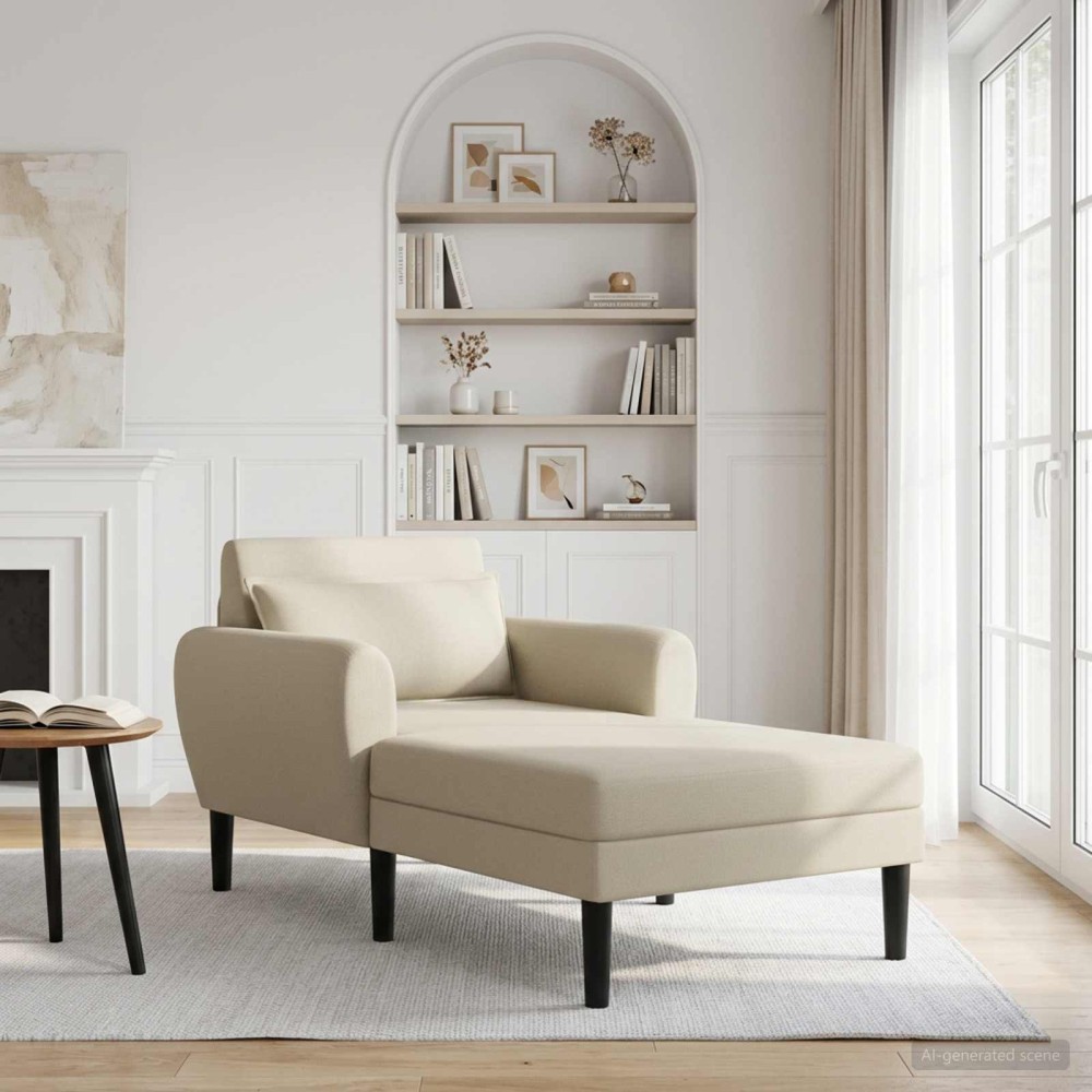 vidaXL Ανάκλιντρο Άμμος Ανάγλυφο βελούδο 94x168x83cm 1 τεμ.