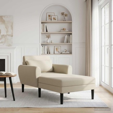 vidaXL Ανάκλιντρο Άμμος Ανάγλυφο βελούδο 94x168x83cm 1 τεμ.