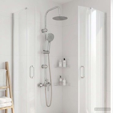 vidaXL Σύστημα Ντους Χρωμέ Ανοξείδωτο Ατσάλι 21 x 48 x 112 εκ.