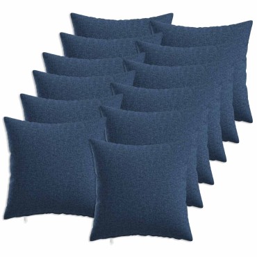 vidaXL Κάλυμμα Μαξιλαριού 12 τμχ. HEERLEN Μπλε 40 x 40 cm Ύφασμα