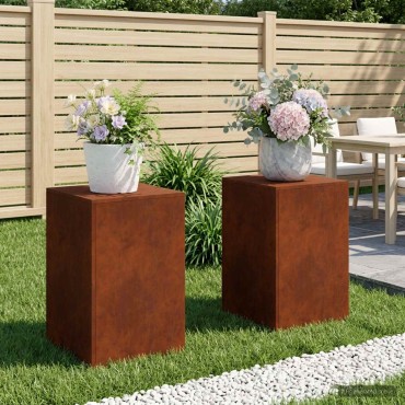vidaXL Βάση φυτών 2 pcs Σκ rusty 40 x 40 x 60 cm