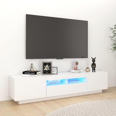 vidaXL Έπιπλο Τηλεόρασης με LED Λευκό 180x35x40cm