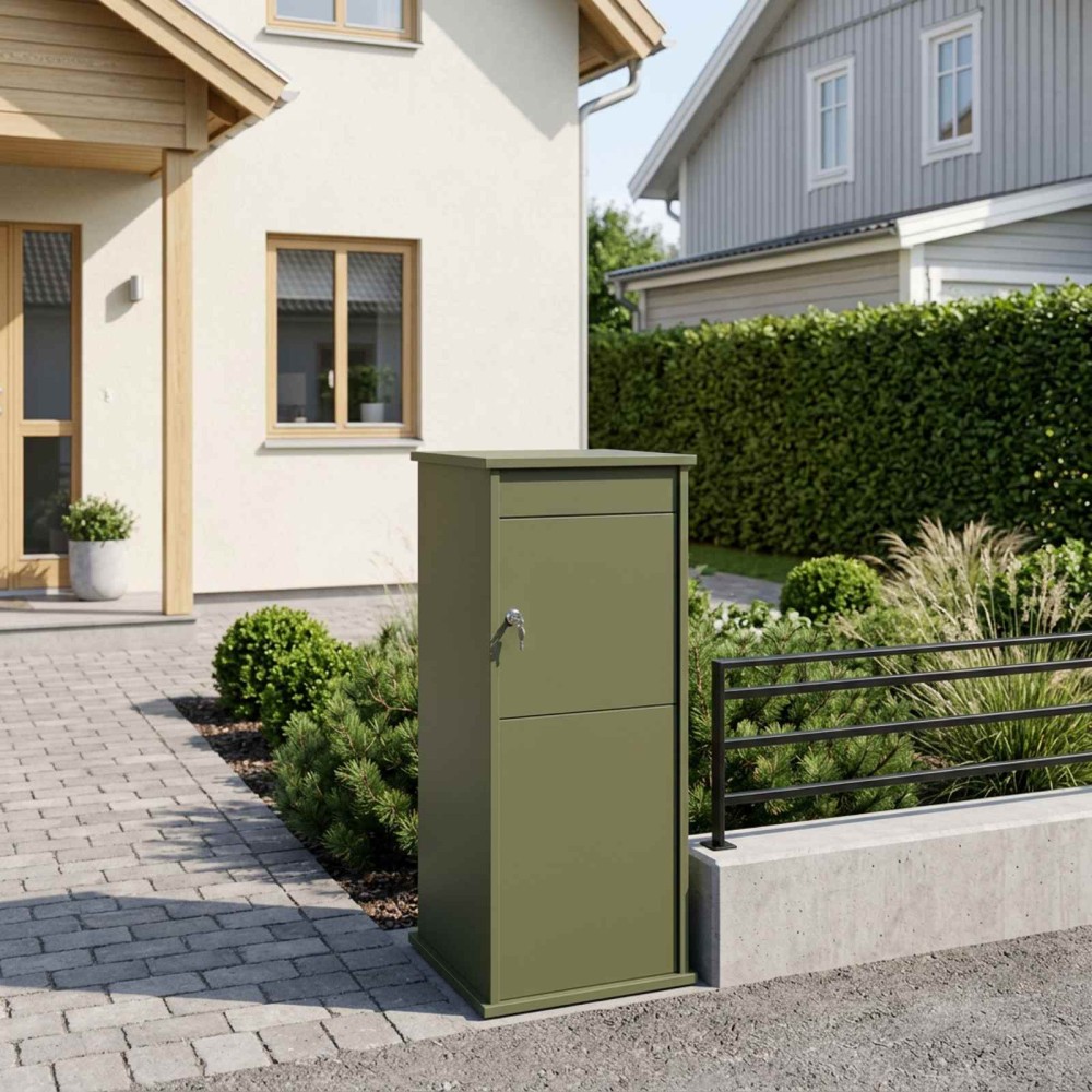 vidaXL γραμματοκιβώτιο Λαδί 50 x 52 x 100 cm Ατσάλι