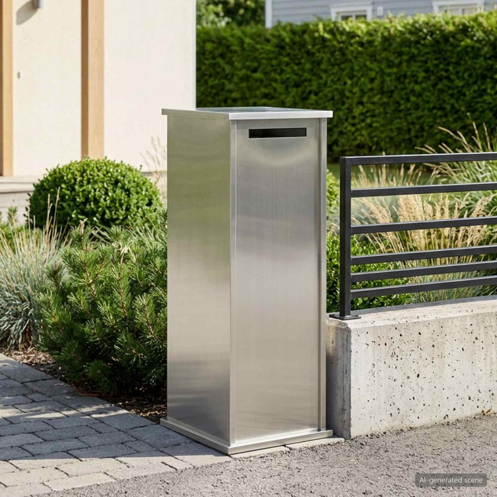 vidaXL γραμματοκιβώτιο Ασημί 40 x 40 x 100 cm Ανοξείδωτο Ατσάλι