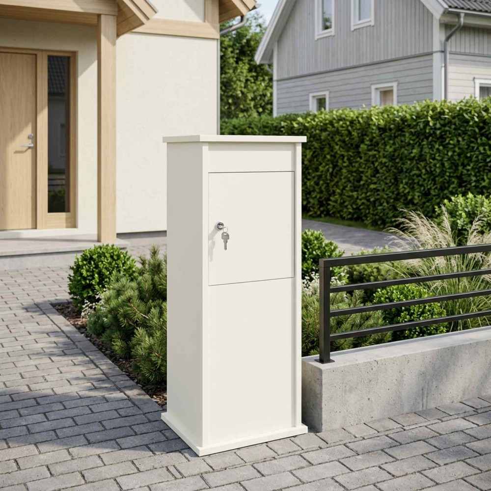 vidaXL γραμματοκιβώτιο Λευκό 40 x 40 x 100 cm Ατσάλι