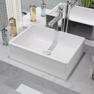 vidaXL Νιπτήρας Λευκός 41 x 30 x 12 εκ. Κεραμικός