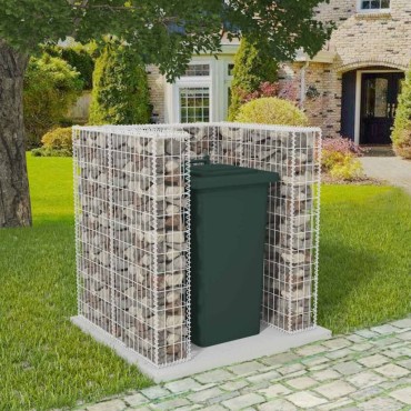 vidaXL Πλαίσιο Μονό για Κάδο Απορριμμάτων 110x100x120 εκ. Ατσάλινο