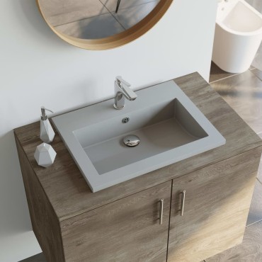 vidaXL Νιπτήρας Γκρι 600 x 450 x 120 χιλ. Γρανιτένιος