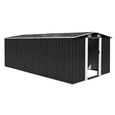 vidaXL Αποθήκη Κήπου Ανθρακί 257 x 489 x 181 εκ. από Μέταλλο