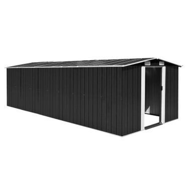 vidaXL Αποθήκη Κήπου Ανθρακί 257 x 580 x 181 εκ. από Μέταλλο