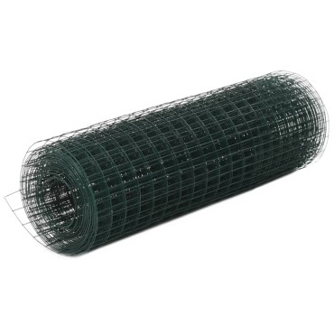 vidaXL Συρματόπλεγμα Κοτετσόσυρμα Πράσινο 25x0,5μ Ατσάλι Επικάλυψη PVC 25x0,5 μ. (ΜxΥ)</li><li>Διαστάσεις διχτυού: 19x19 χιλ. (ΜxΠ)</li><li>Διάμετρος κουλούρας: 23,5cm
