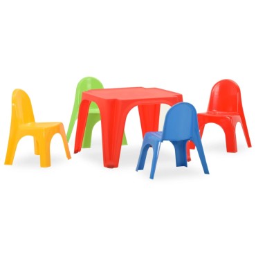 vidaXL Σετ Τραπέζι και Καρέκλες Παιδικό από Πολυπροπυλένιο 55x55x37,5cm