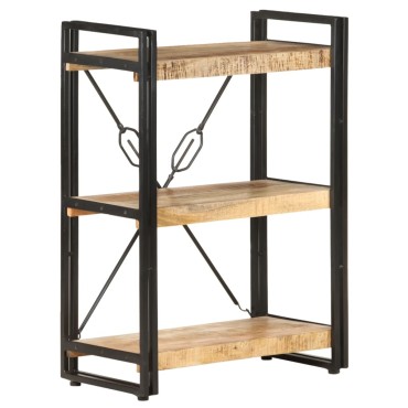 vidaXL Βιβλιοθήκη με 3 Επίπεδα 60x30x80cm Μασίφ Ξύλο Μάνγκο 1 τεμ.
