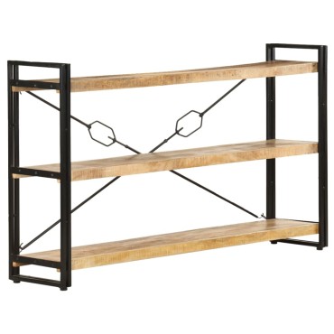 vidaXL Βιβλιοθήκη με 3 Επίπεδα 140x30x80cm από Μασίφ Ξύλο Μάνγκο 1 τεμ.