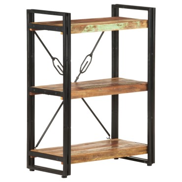 vidaXL Βιβλιοθήκη με 3 Επίπεδα 60x30x80cm Μασίφ Ανακυκλωμένο Ξύλο 1 τεμ.