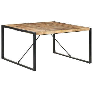 vidaXL Τραπεζαρία 140x140x75cm από Ακατέργαστο Ξύλο Μάνγκο 1 τεμ.