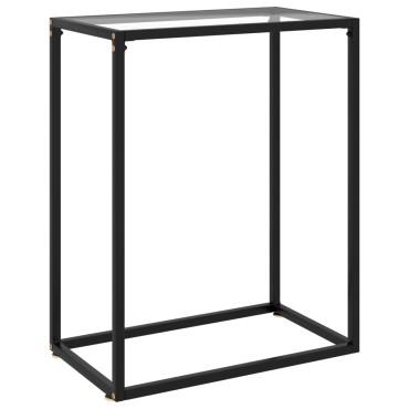 vidaXL Τραπέζι Κονσόλα Διαφανές 60x35x75cm από Ψημένο Γυαλί 1 τεμ.