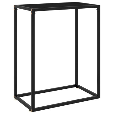 vidaXL Τραπέζι Κονσόλα Μαύρο 60x35x75cm από Ψημένο Γυαλί 1 τεμ.