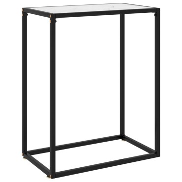 vidaXL Τραπέζι Κονσόλα Λευκό 60x35x75cm από Ψημένο Γυαλί 1 τεμ.
