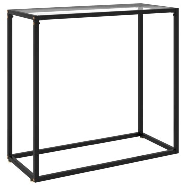 vidaXL Τραπέζι Κονσόλα Διαφανές 80x35x75cm από Ψημένο Γυαλί 1 τεμ.