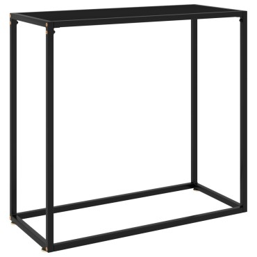vidaXL Τραπέζι Κονσόλα Μαύρο 80x35x75cm από Ψημένο Γυαλί 1 τεμ.