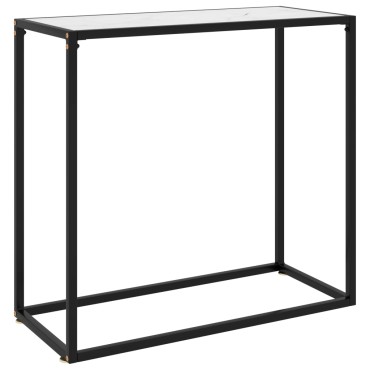 vidaXL Τραπέζι Κονσόλα Λευκό 80x35x75cm από Ψημένο Γυαλί 1 τεμ.