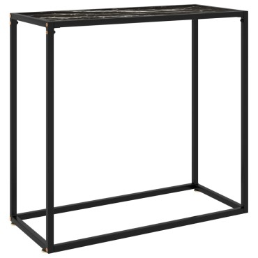 vidaXL Τραπέζι Κονσόλα Μαύρο 80x35x75cm από Ψημένο Γυαλί 1 τεμ.