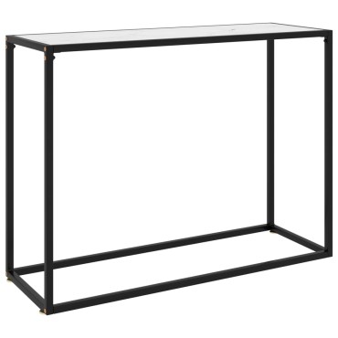 vidaXL Τραπέζι Κονσόλα Λευκό 100x35x75cm από Ψημένο Γυαλί 1 τεμ.