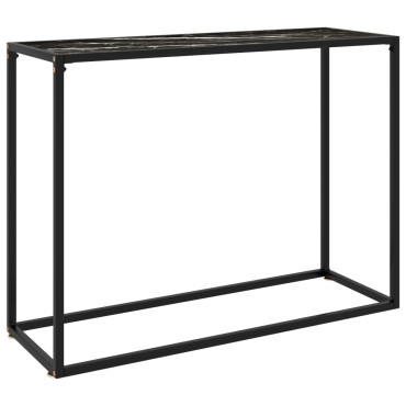 vidaXL Τραπέζι Κονσόλα Μαύρο 100x35x75cm από Ψημένο Γυαλί 1 τεμ.