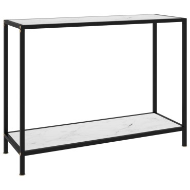 vidaXL Τραπέζι Κονσόλα Λευκό 100x35x75cm από Ψημένο Γυαλί 1 τεμ.