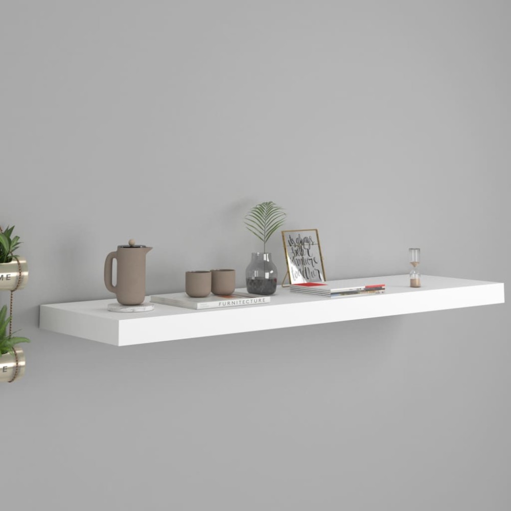 vidaXL Ράφι Τοίχου Άσπρο 90x23,5x3,8cm MDF 1 τεμ.