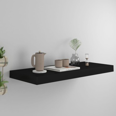 vidaXL Ράφι Τοίχου Μαύρο 60x23,5x3,8cm MDF 1 τεμ.