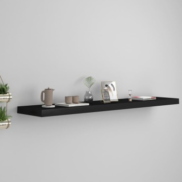 vidaXL Ράφι Τοίχου Μαύρο 120x23,5x3,8cm MDF 1 τεμ.