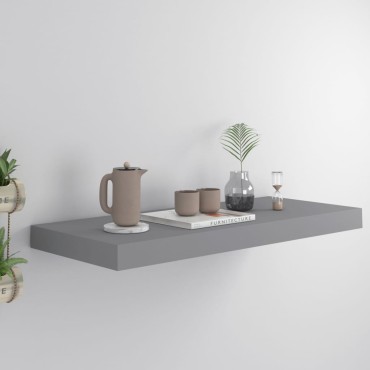vidaXL Ράφι Τοίχου Γκρι 60x23,5x3,8cm MDF 1 τεμ.