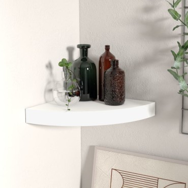 vidaXL Ράφι Τοίχου Γωνιακό Λευκό 25x25x3,8cm από MDF 1 τεμ.