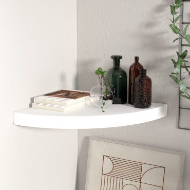 vidaXL Ράφι Τοίχου Γωνιακό Λευκό 35x35x3,8cm από MDF 1 τεμ.