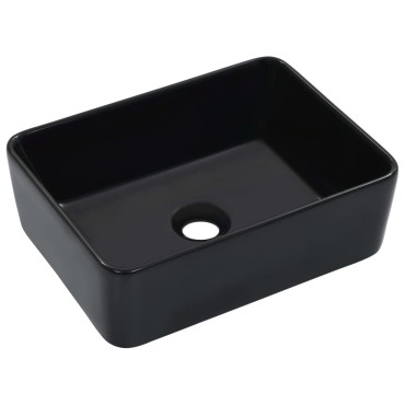 vidaXL Νιπτήρας Μαύρος 40 x 30 x 13 εκ. Κεραμικός