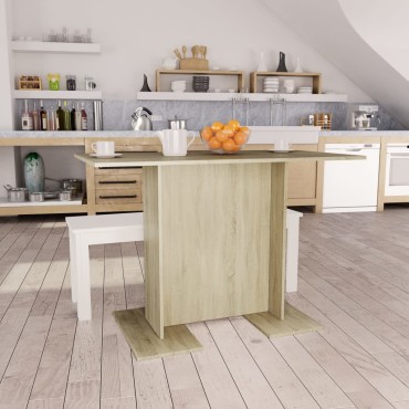 vidaXL Τραπεζαρία Sonoma Δρυς 110x60x75cm από Επεξ. Ξύλο 1 τεμ.
