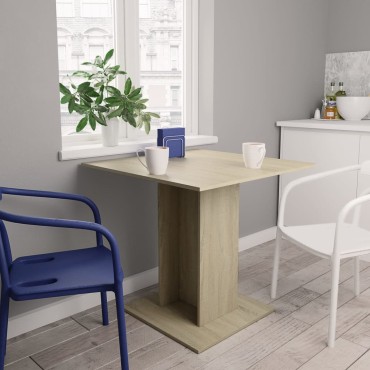 vidaXL Τραπεζαρία Sonoma Δρυς 80x80x75cm από Μοριοσανίδα 1 τεμ.