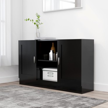 vidaXL Μπουφές Μαύρος 120x30,5x70cm από Επεξ. Ξύλο 1 τεμ.