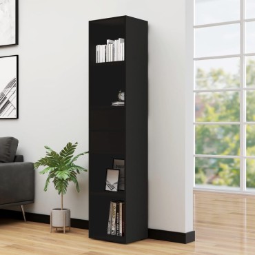 vidaXL Βιβλιοθήκη Μαύρη 36x30x171cm από Επεξ. Ξύλο 1 τεμ.