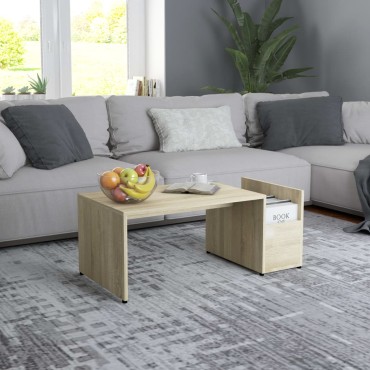 vidaXL Τραπεζάκι Σαλονιού Sonoma Δρυς 90x45x35cm από Επεξ. Ξύλο 1 τεμ.