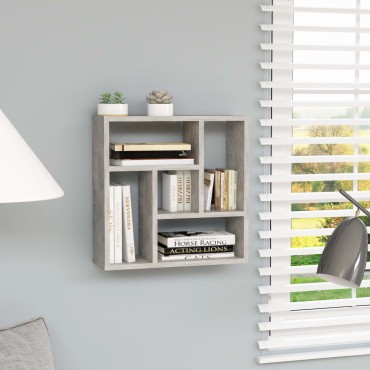 vidaXL Ραφιέρα Τοίχου Γκρι Σκυροδέματος 45,1x16x45,1cm από Επεξ. Ξύλο 1 τεμ.
