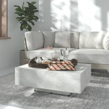 vidaXL Τραπεζάκι Σαλονιού Γκρι Σκυροδέματος 85x55x31cm Επεξ. Ξύλο 1 τεμ.