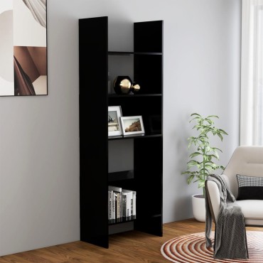 vidaXL Βιβλιοθήκη Μαύρη 60x35x180cm από Επεξ. Ξύλο 1 τεμ.