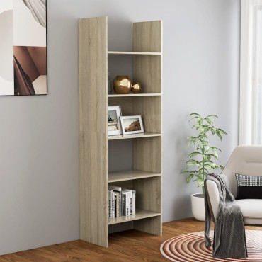 vidaXL Βιβλιοθήκη Χρώμα Sonoma Δρυς 60x35x180cm από Επεξ. Ξύλο 1 τεμ.